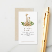Chá de fraldas Neutral Boho Giraffe Raffle