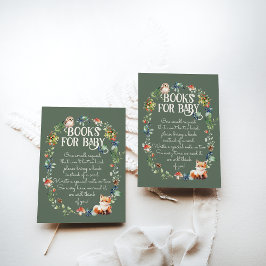 Cartão De Informações Chá de fraldas Neutro de Aventura de Animais de Fl