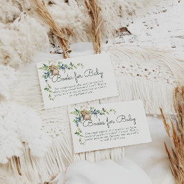 Cartão De Informações Chá de fraldas Neutro de Aventura de Animais de Fl