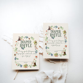 Cartão De Informações Chá de fraldas Neutro de Aventura de Animais de Fl
