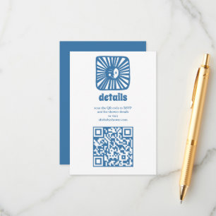 Cartão De Informações Chá de fraldas Personalizado Moderno de Cubo de Lu