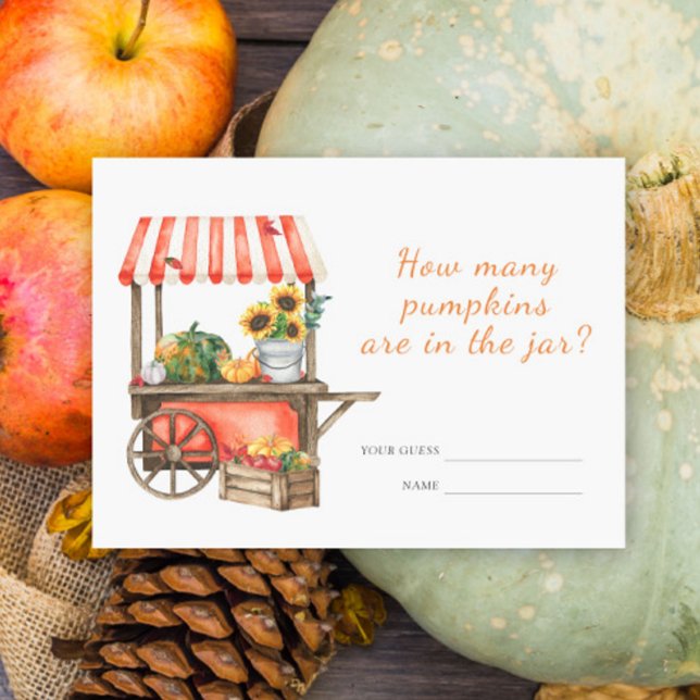 Cartão De Informações Chá de fraldas Pumpkin adivinha quantas bombas jog (Criador carregado)