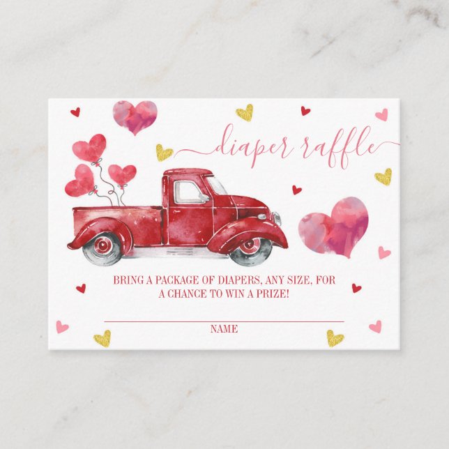 Cartão De Informações Chá de fraldas Raffle Fralda Namorados (Frente)