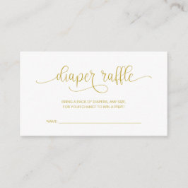 Cartão De Informações Chá de fraldas Raffle, Mão Atendida Dourada