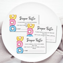 Cartão De Informações Chá de fraldas Rosquinha Raffle fralda