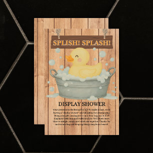 Cartão De Informações Chá de fraldas Russo de Borracha Ducky