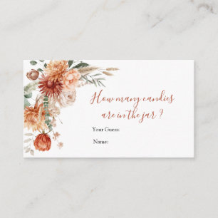 Cartão De Informações Chá de fraldas Russo De Flor Selvagem Quantas Cana