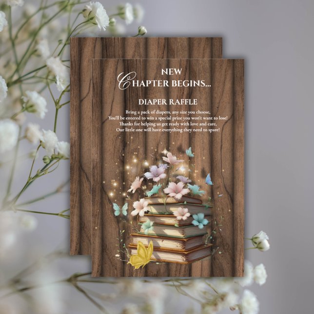 Cartão De Informações Chá de fraldas Rustic Magybooks (Criador carregado)