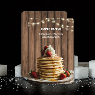 Cartão De Informações Chá de fraldas Rustic Pancakes Baby & Brunch