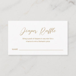 Cartão De Informações Chá de fraldas Simples Raffle, Fralda Dourada mode