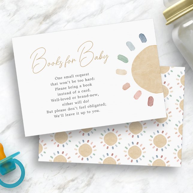 Cartão De Informações Chá de fraldas Sun Boho (Sun Boho Baby Shower Enclosure Card
)