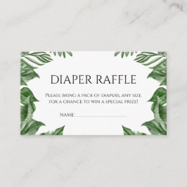 Cartão De Informações Chá de fraldas Tropical fralda Raffle Safari Anima