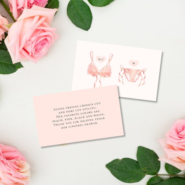 Cartão De Informações Chá de Lingerie Elegante moderno (Criador carregado)