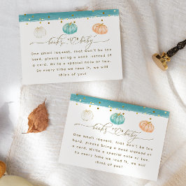 Cartão De Informações Chá de Menino de Queda Moderna Minimalista da Abób