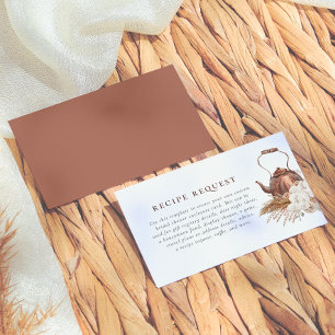 Cartão De Informações Chá de Noiva Boho Pampas Terracotta Editável