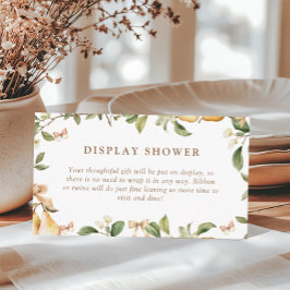 Cartão De Informações Chá de Noiva Floral em Aquarela Pêra