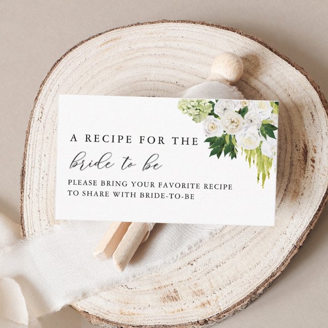 Cartão De Informações Chá de Noiva Verde Estival Compartilhe Uma Receita (Criador carregado)