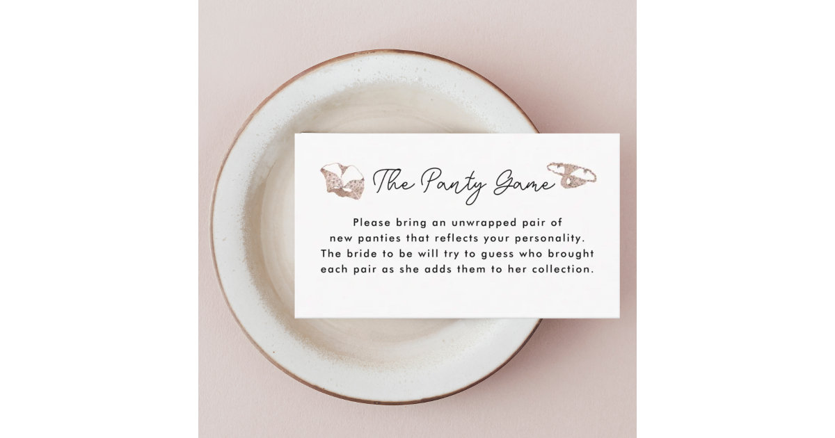 Cartão De Informações Lingerie de Bachelorette do Chá de panela Panty Ga