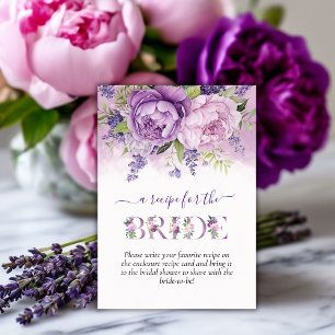 Cartão De Informações Chá de panela das flores do jardim roxo e cor-de-r