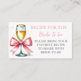 Cartão De Informações Chá de panela de Aquarela do Coquette do Arco rosa