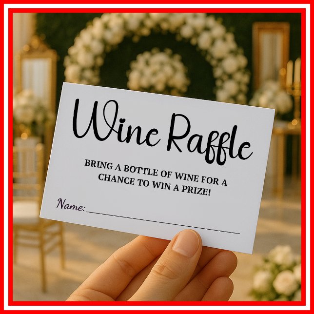Cartão De Informações Chá de panela de Casamento de Raffle de Vinho (Criador carregado)