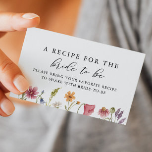 Cartão De Informações Chá de panela De Flor Selvagem Compartilha Uma Rec
