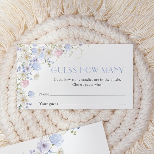 Cartão De Informações Chá de panela de flores silvestres adivinha quanto (Criador carregado)