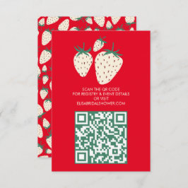 Cartão De Informações Chá de panela de morango branco do morango do mora