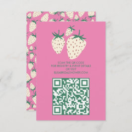 Cartão De Informações Chá de panela de morango branco do morango do mora