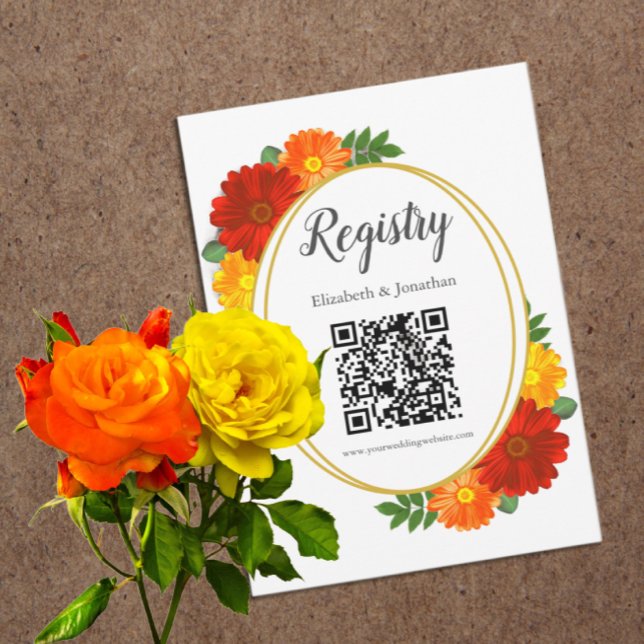 Cartão De Informações Chá de panela de outono de Florais (Criador carregado)