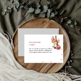 Cartão De Informações Chá de panela De Petais E Prosecco