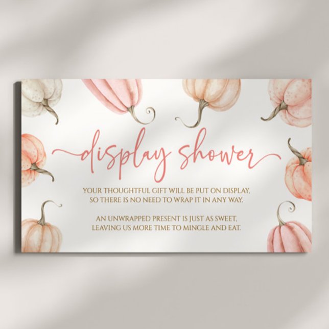 Cartão De Informações Chá de panela de queda rosa - Pumpkin - Chá (Criador carregado)