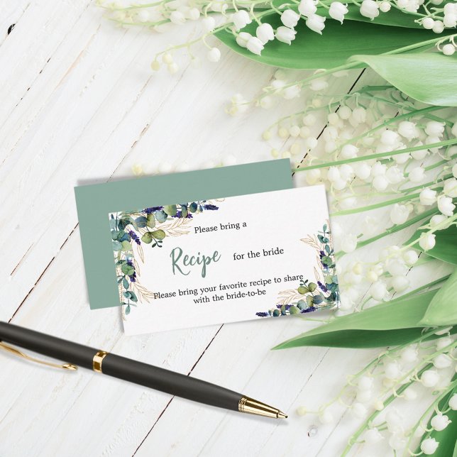 Cartão De Informações Chá de panela de receita de lavanda verde (Criador carregado)