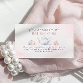 Cartão De Informações Chá de panela De Rosas Rosa Elegante Compartilha U