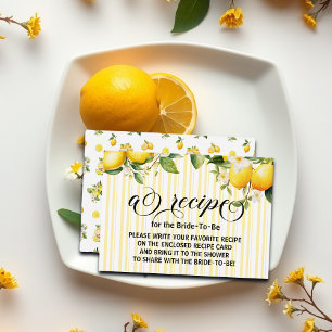 Cartão De Informações Chá de panela de Verão do Lemon Branch Mediterrâni