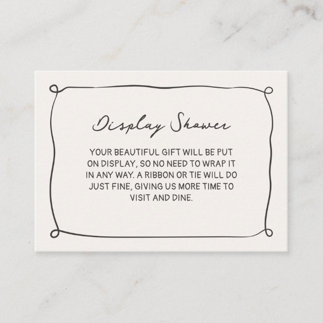 Cartão De Informações Chá de panela do Chá de exibição manuscrito (Frente)