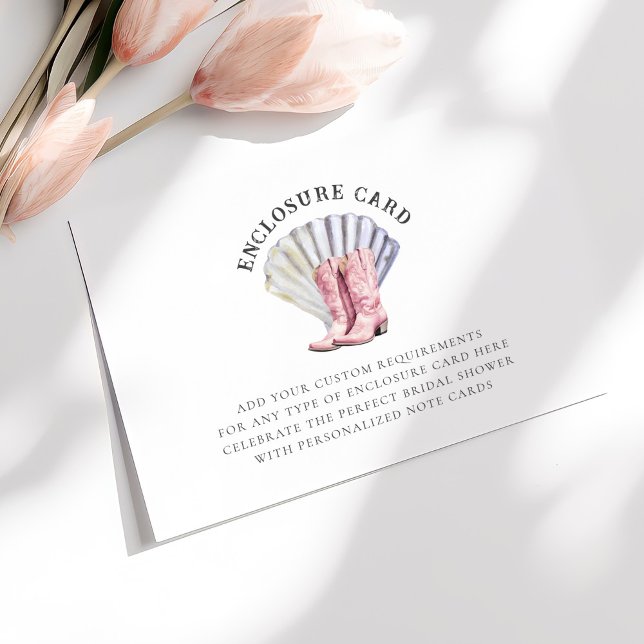 Cartão De Informações Chá de panela Elegante de Cowgirl Costeira (Criador carregado)