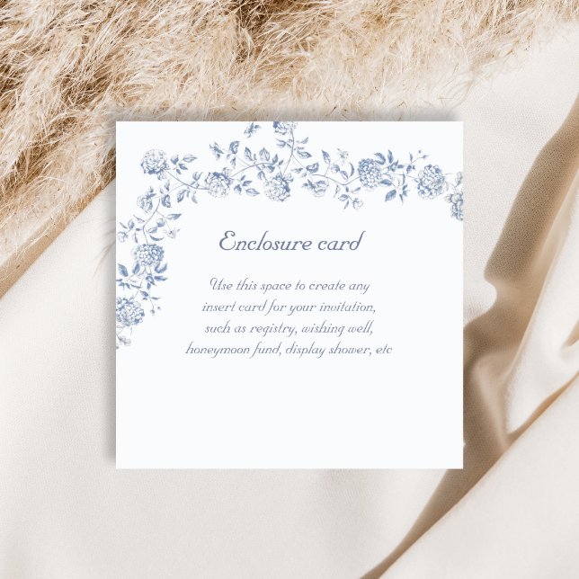 Cartão De Informações Chá de panela Floral Azul Chinoiserie (Criador carregado)