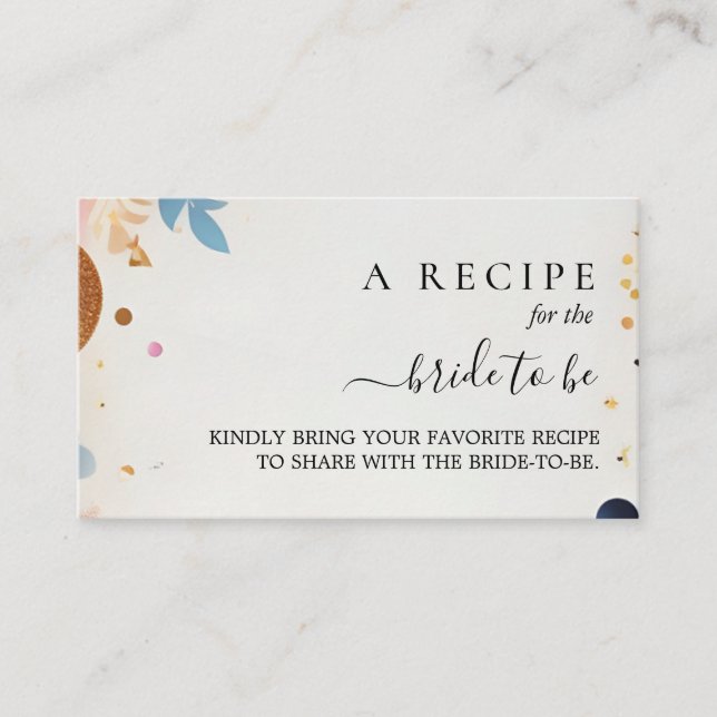 Cartão De Informações Chá de panela Glam Bright Pastel Glitter (Frente)