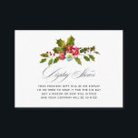 Cartão De Informações Chá de panela Holly Christmas Display Chá<br><div class="desc">As flores vermelhas,  holly e bagas de natal exibem cartões de chá de natal,  projetados para serem rápida e facilmente personalizados.</div>