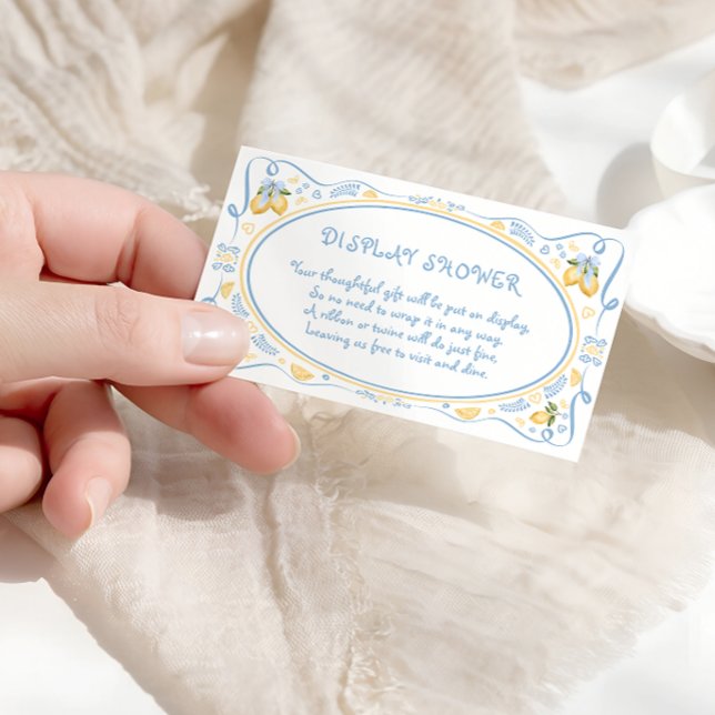 Cartão De Informações Chá de panela italiano Lemon Floral Chá (Criador carregado)