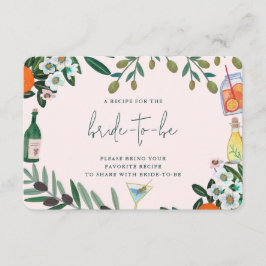 Cartão De Informações Chá de panela Mediterrânico Italiano Compartilha U