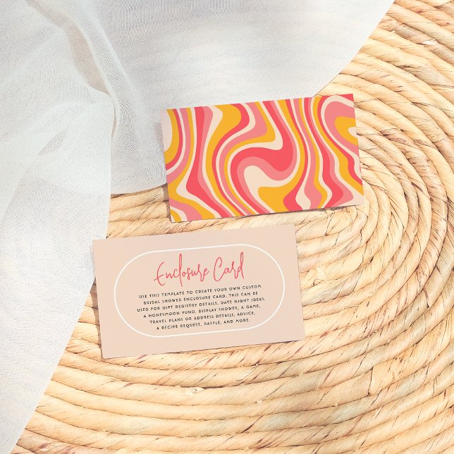 Cartão De Informações Chá de panela Moderno Hippie Retro Editável (Criador carregado)