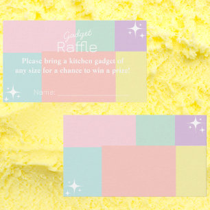 Cartão De Informações Chá de panela Pastel Gadget Raffle