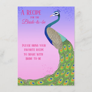 Cartão De Informações Chá de panela Peacock Elegante Compartilhar Uma Re