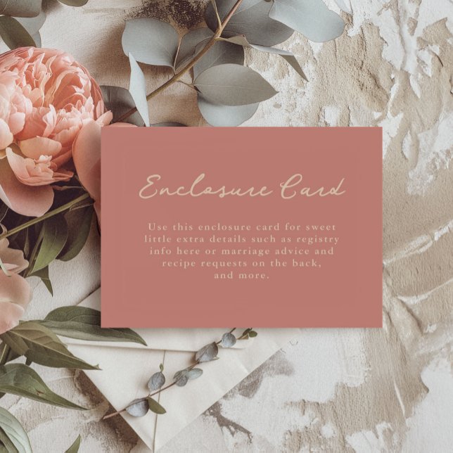 Cartão De Informações Chá de panela rosa pálido (Blush pink enclosure card from the Gilded Garden bridal shower suite.)