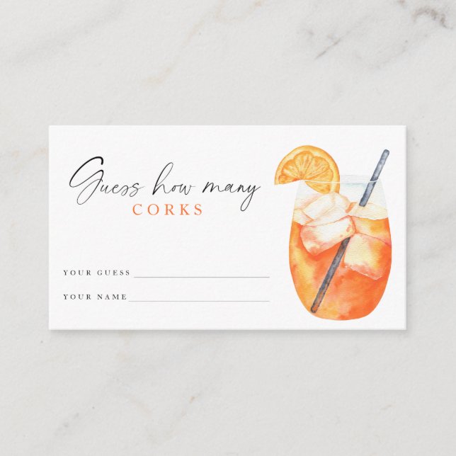 Cartão De Informações Chá de panela Spritz adivinha quantas cordas (Frente)