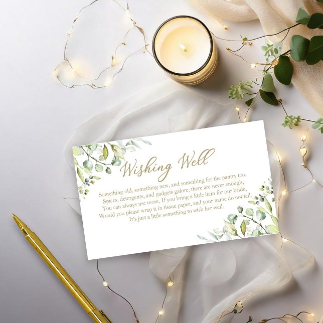 Cartão De Informações Chá de panela verde desejando bem inserir (Criador carregado)