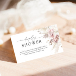 Cartão De Informações Chá de tela de Rosa com borrão