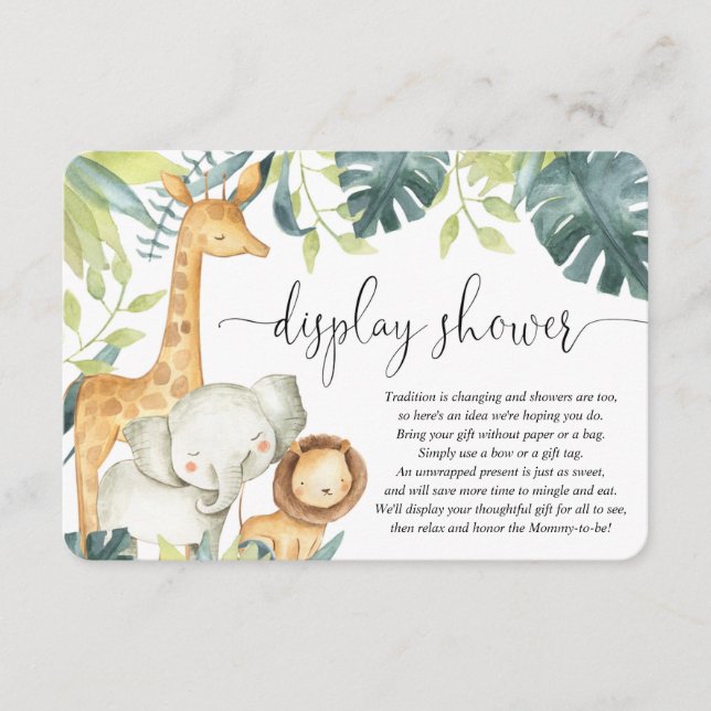 Cartão De Informações Chá de visualização neutro em gêneros dos animais  (Frente)